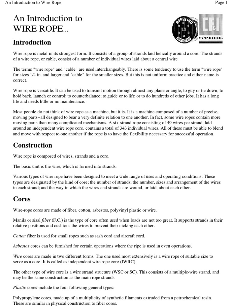 Understanding Wire Rope Basics | PDF | Rope | Wire