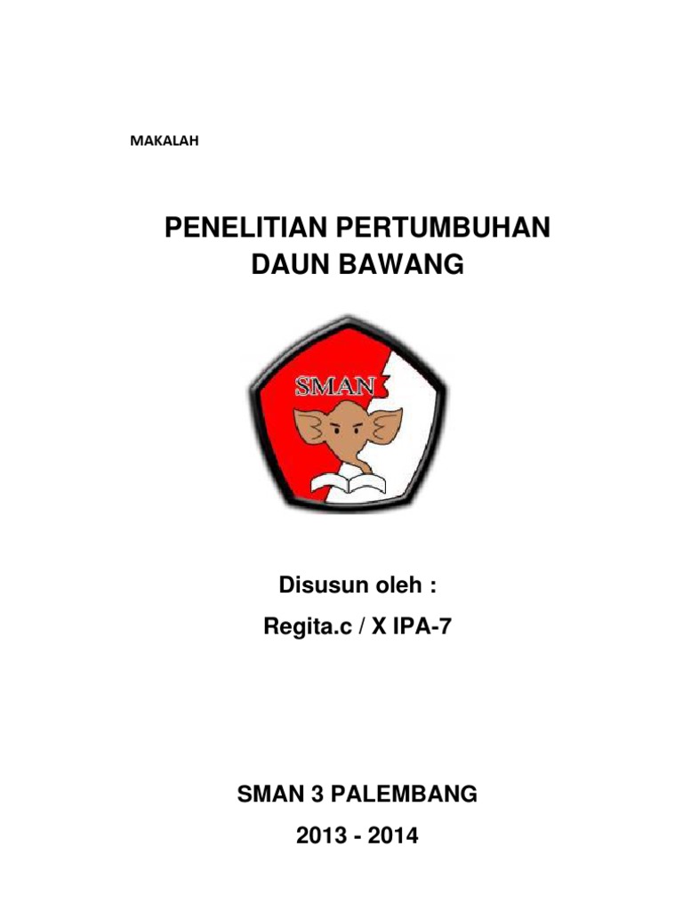 Makalah penelitian pertumbuhan daun bawang 
