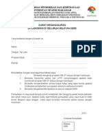 Surat Kesanggupan Ditugaskan Diwilayah NKRI SM-3T 2013