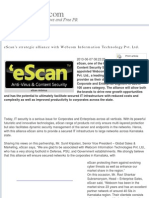 eScans Strategic Alliance With Webcom Information Technology Pvt Ltd Prinside