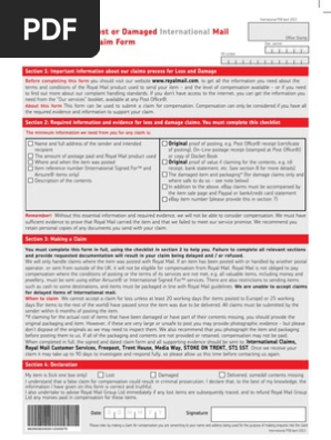 ROYAL MAIL INTERNATIONAL CLAIMS FORM