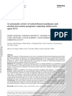 A Systematic Review of School-Based Marijuana and Alcohol Prevention Programs Targeting Adolescents Aged 10-15