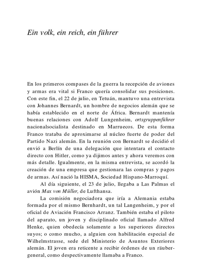 Ein Volk, Ein Reich, Ein Führer | PDF | Adolf Hitler | Francisco franco