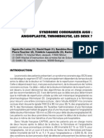 Syndrome Coronarien Aigu - Angioplastie, Thrombolyse, Les Deux