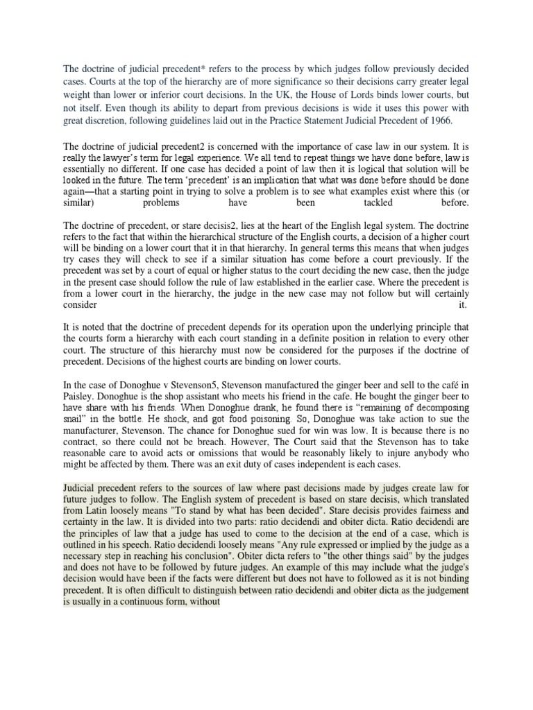 Understanding Judicial Precedent in UK Law | PDF | Precedent | English Law