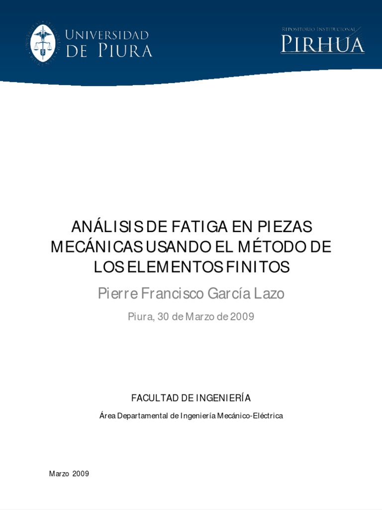 Análisis de Fatiga en Piezas Mecánicas | PDF | Fatiga (material ...