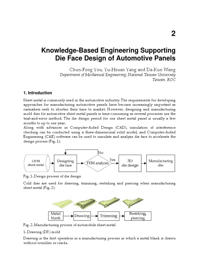Knowledge-Based Die Face Design for Automotive Panels | PDF | Sheet ...