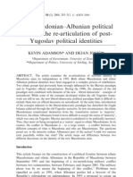 The Macedonian-Albanian Political Frontier: The Re-Articulation of Post - Yugoslav Political Identities