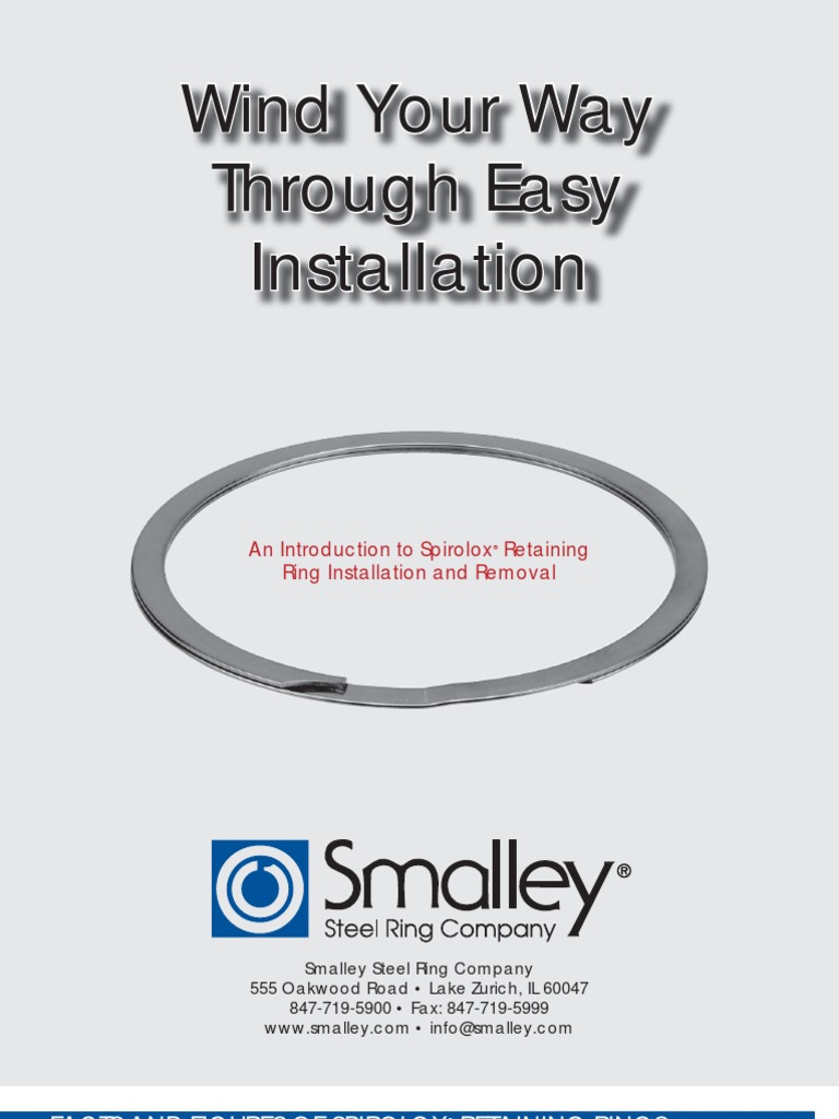 Spiral Retaining Ring Install and Removal PDF Mechanical