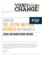 Conducting Safe, Effective and Ethical Interviews with Survivors of Sexual and Gender-Based Violence