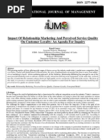 Download Impact of Relationship Marketing and Perceived Service Quality on Customer Loyalty An Agenda For Inquiry by marketingmania SN160004898 doc pdf