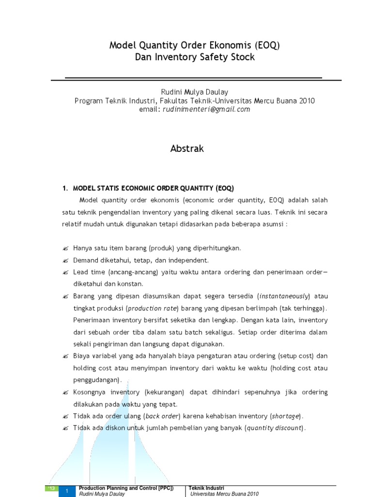 Download Contoh Soal Eoq Dan Grafiknya Terupdate - Dikdasmen