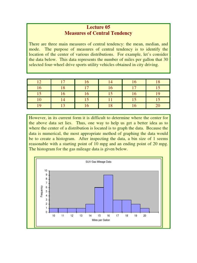 Understanding Central Tendency Measures | PDF | Teaching Methods ...