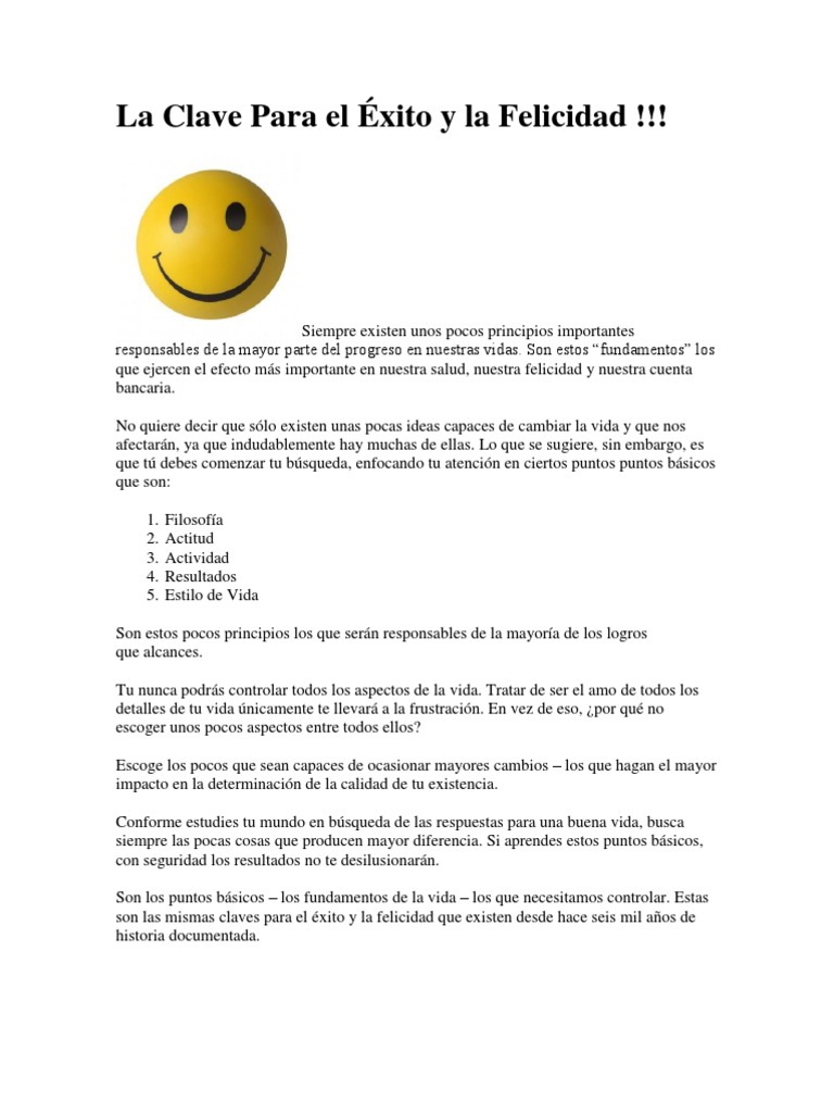 Claves para el Éxito y la Felicidad | PDF