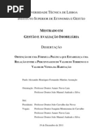 OBTENÇÃO DE UMA FÓRMULA PRÁTICA QUE ESTABELEÇA UMA RELAÇÃO ENTRE A PERCENTAGEM DO VALOR DO TERRENO E O VALOR DE VENDA DA HABITAÇÃO