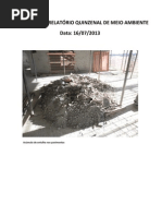 EVIDÊNCIAS DO RELATÓRIO QUINZENAL DE MEIO AMBIENTE