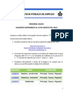 Vacantes 12 Agosto 2013