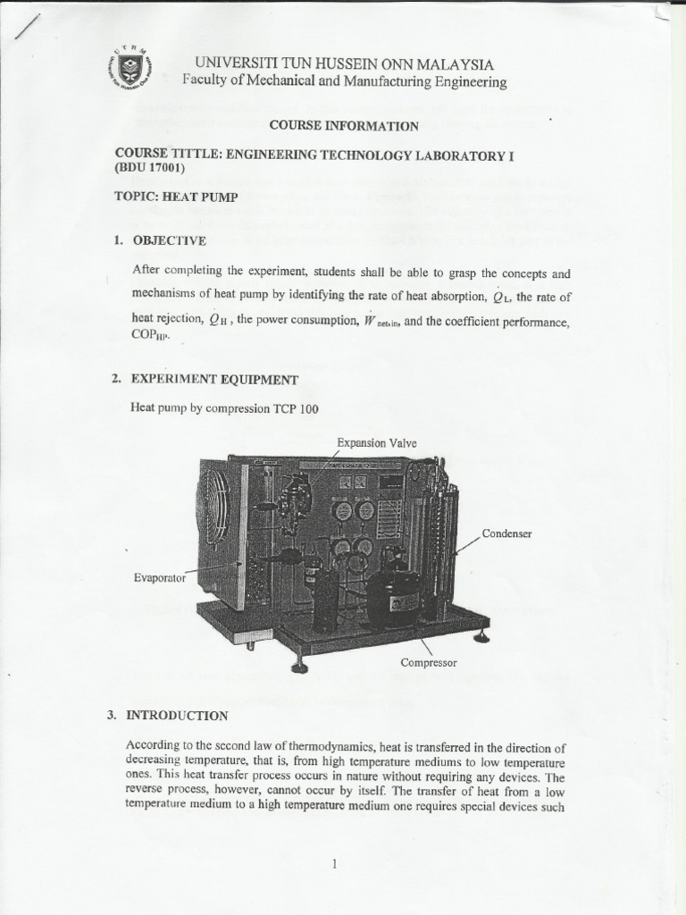Heat Pump Lab Report PDF