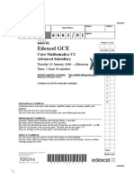 Edexcel GCE Core 1 Mathematics C1 jan 2006 6663/01 question paper