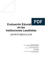 Evaluación Educativa en Las Instituciones Lasallistas