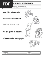 Lee Recorta y Pega Las Oraciones Con El Dibujo Correspondiente | PDF