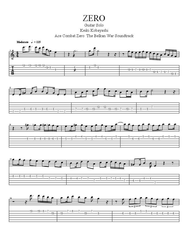 Zero Guitar Tab Solo PDF