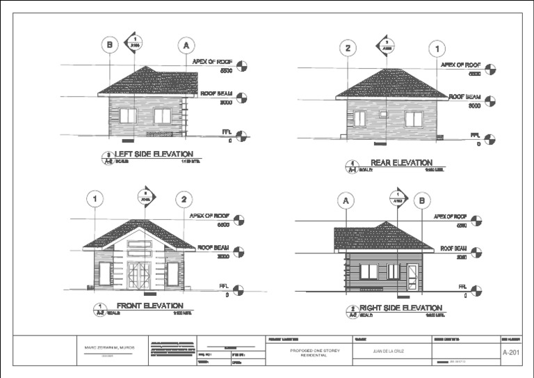Single Floor Plan Elevation