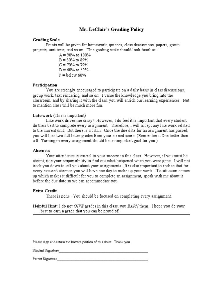 High School Grading Policy Overview | PDF | Career & Growth