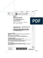 Edexcel GCE core 3 mathematics C3 6665/01 advanced subsidiary jan 2006 question paper