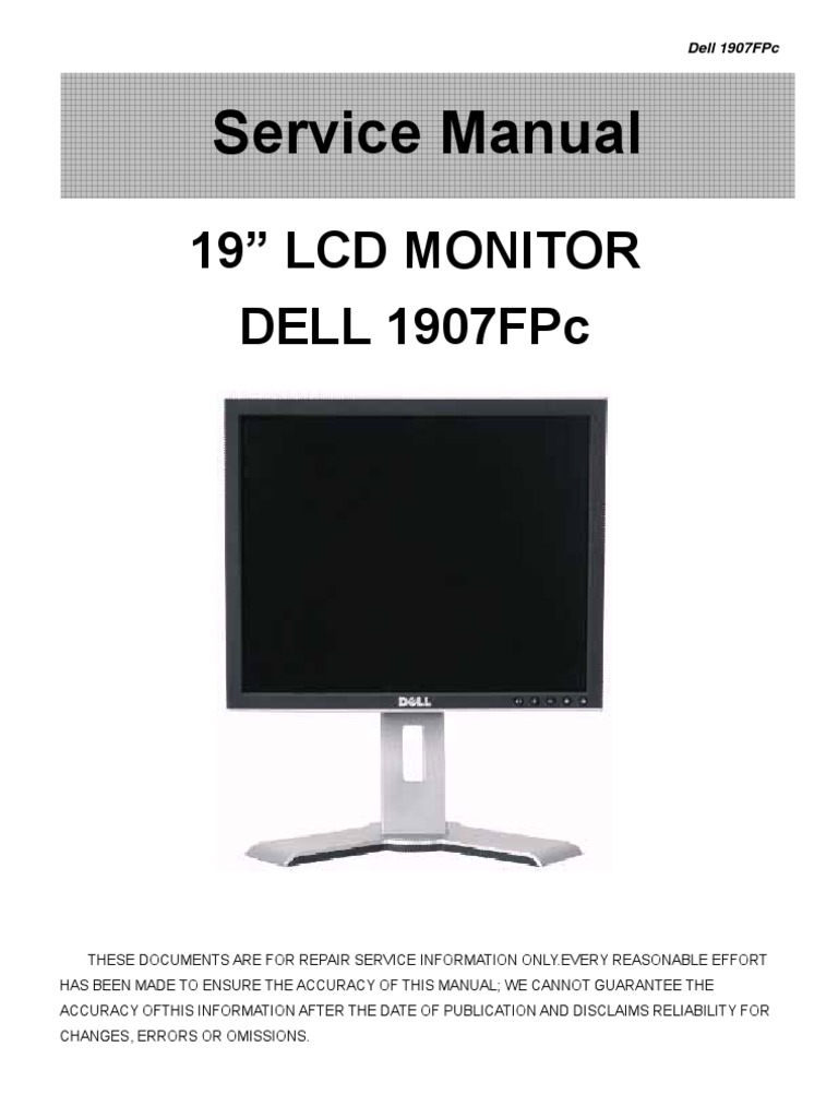 Dell 1907FPc Service Manual.pdf | Computer Monitor | Electrical Connector
