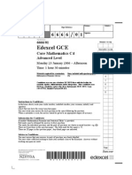 Edexcel GCE core 4 mathematics C4 6666/01 advanced subsidiary jan 2006 question paper 