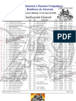 Clasificación cross Bomberos ALCORCON XXII Memorial 2009