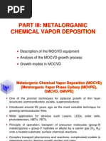 Part Iii: Metalorganic Chemical Vapor Deposition