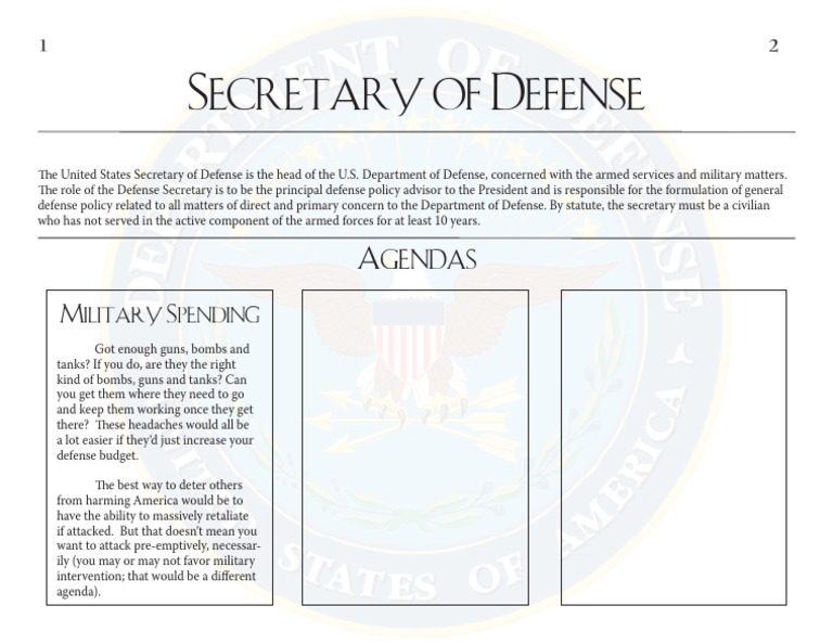 Role of the U.S. Secretary of Defense | PDF | History