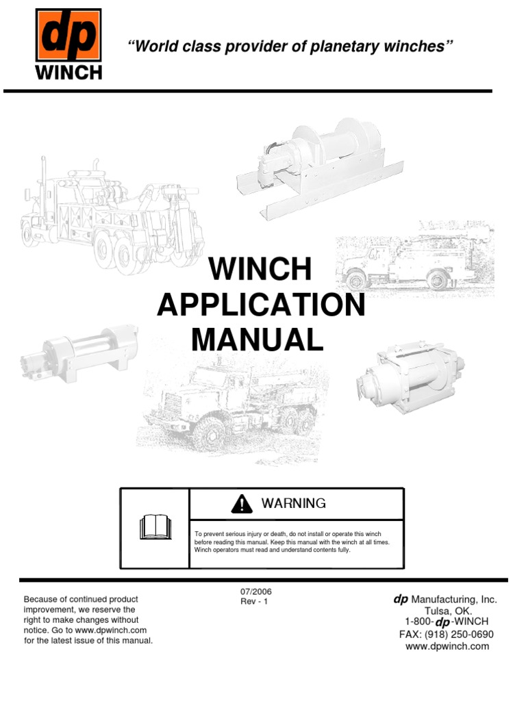 Winch Application Manual | PDF | Technology & Engineering