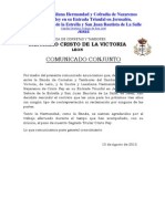 Comunicado de Prensa Conjunto Agosto 2013