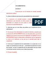 Cuestionario Derecho Administrativo para Segundo Parcial