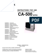 Sysmex CA-500 Blood Coadulation Analyzer - Instruction Manual