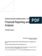 Financial Reporting and Analysis - Sample Paper