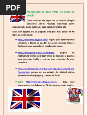 Materiales De Aula Para La Clase De Ingles