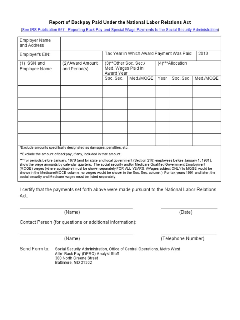 Backpay Reporting Under NLRA | PDF | Finance & Money Management
