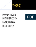 Darren Brown Milton Erickson Barack Obama Doug O Brien