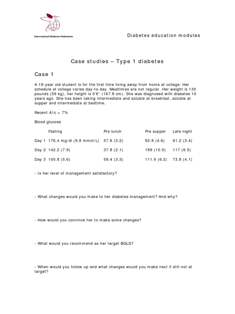 Type 1 Diabetes Case Studies Analysis | PDF | Glycated Hemoglobin ...