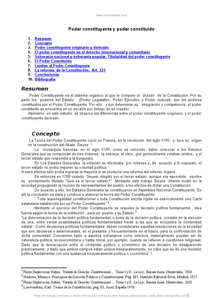 Poder Constituyente y Poder Constituido | PDF | Iniciativa | Constitución