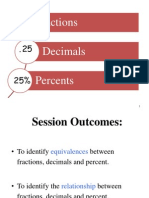 Fractions, Decimals, Percents