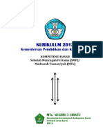 KI & KD SMP - MTs. Mapel Umum Kurikulum 2013