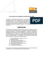 Convocatoria de Investigacion Cientofica Basica 2008