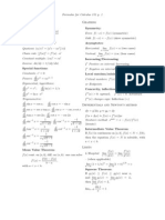 CALCULUS FORMULAE