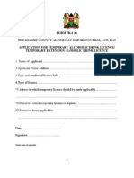 Liqour Licence Application Forms