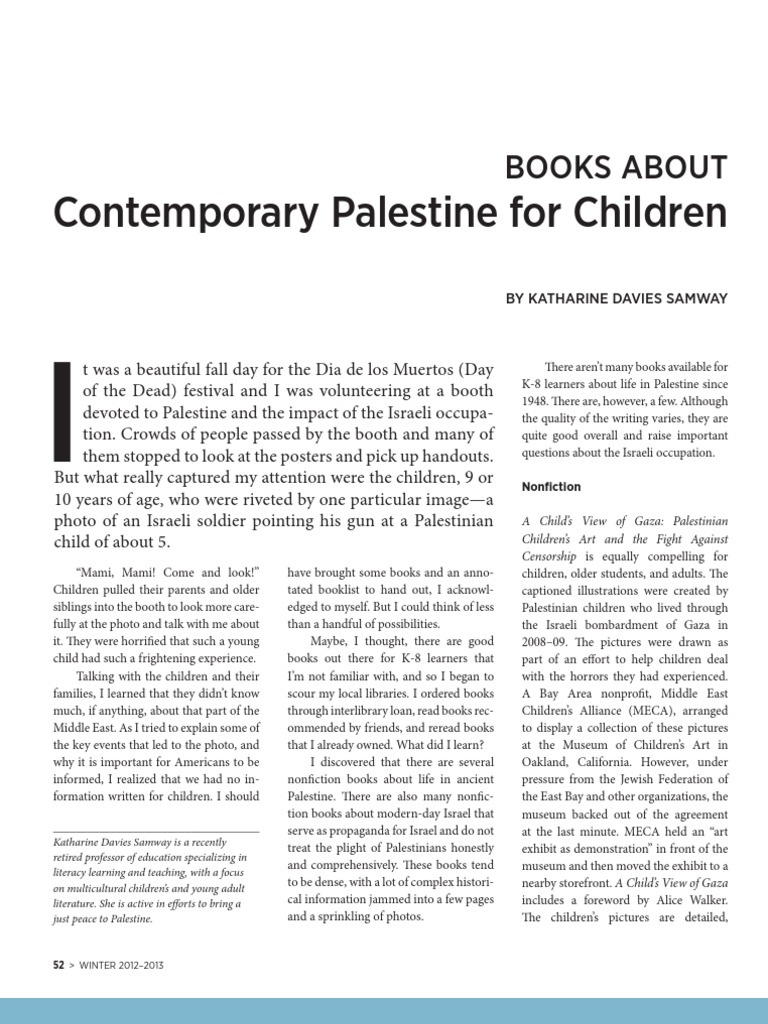 Children's Books on Palestine Issues | PDF | West Bank | Palestinians